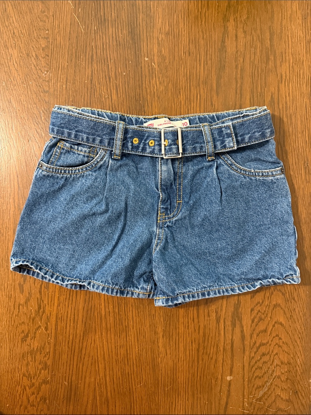 Girls Levi's Blue Denim Women's Shorts with Belt Size 10